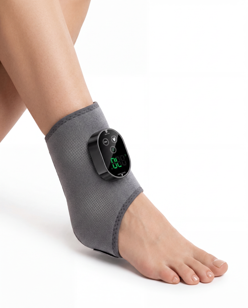 Ankle Massager Pro with Heat and Vibration — 3D Contoured Heated Brace
