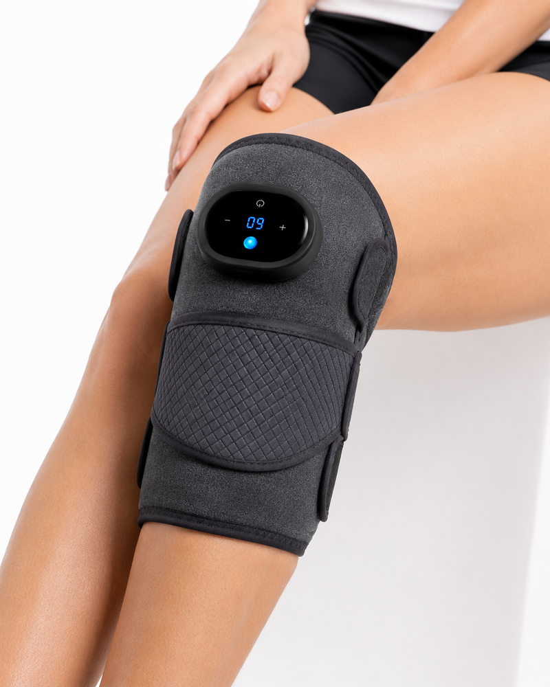 Knee Massager with Heat and Vibration — Electric Heated Adjustable Brace