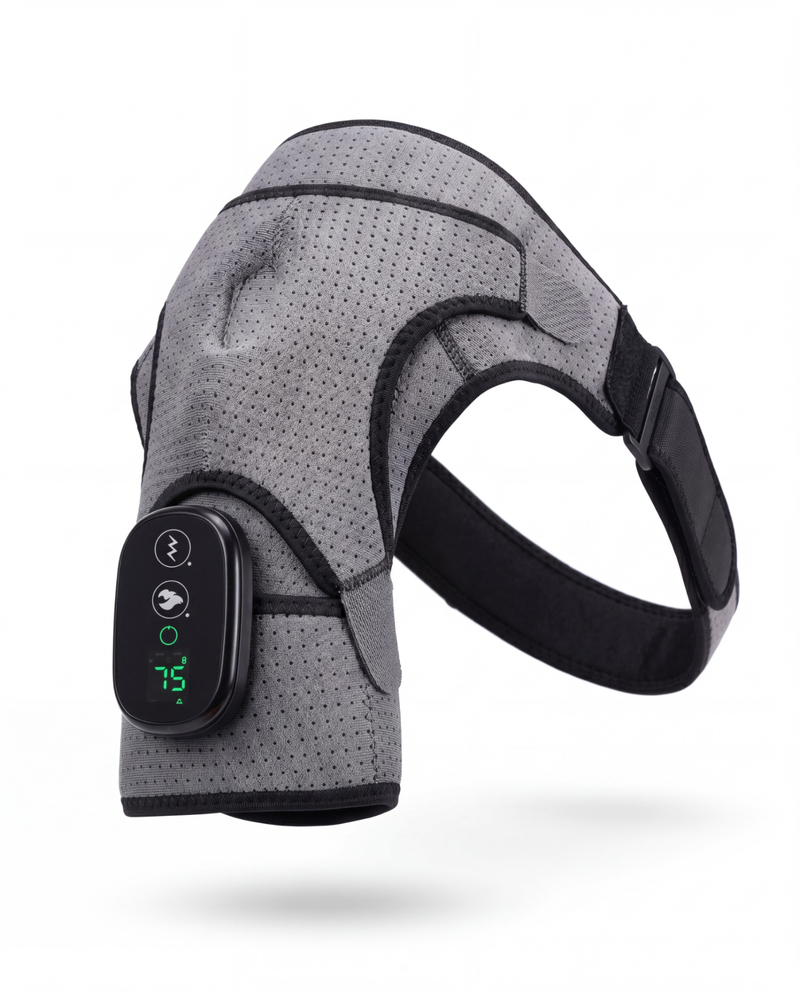 Shoulder Massager with Heat and Vibration — Electric Heated Adjustable Brace