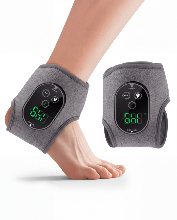 Ankle Massager with Heat and Vibration — Wireless Heated Ankle Wrap for Pain Relief, Swelling & Joint Support