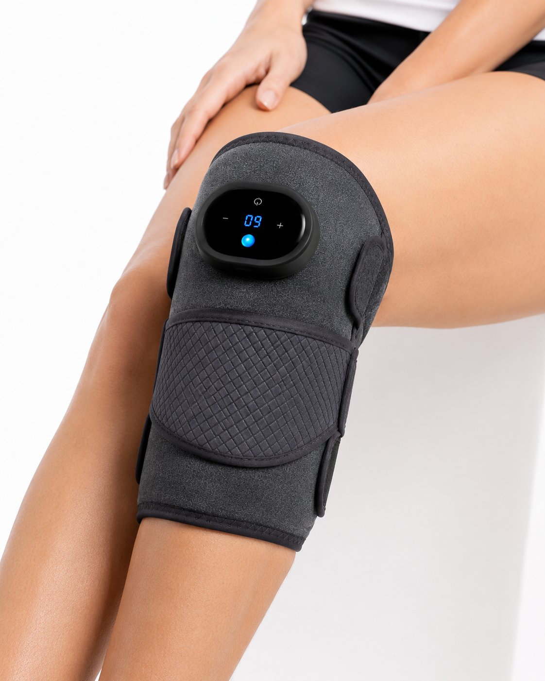 Knee Massager with Heat and Vibration — Electric Heated Adjustable Brace