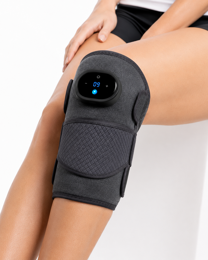 Knee Massager with Heat and Vibration — Electric Heated Adjustable Brace